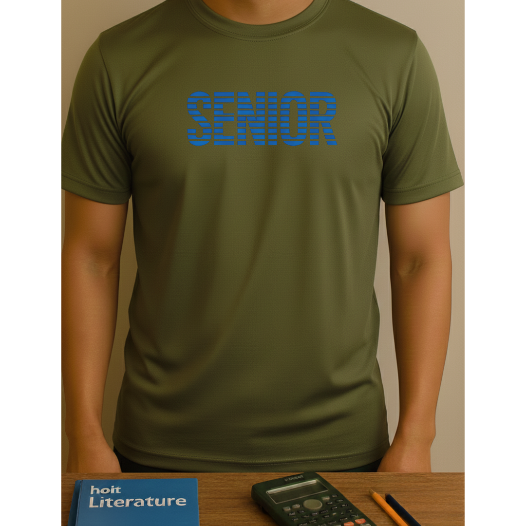 Senior Striped Text T-Shirt — Unisex