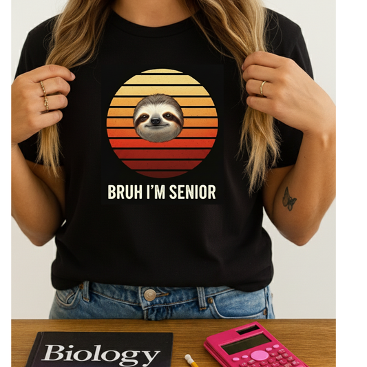 Bruh I'm Senior Sloth T-Shirt